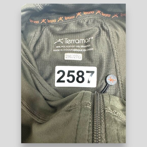 Terramar 1/4 zip pullover performance Mens XXL Green - Picture 3 of 3